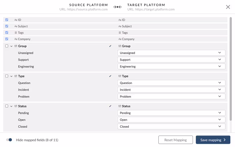 Flexible Field Mapping