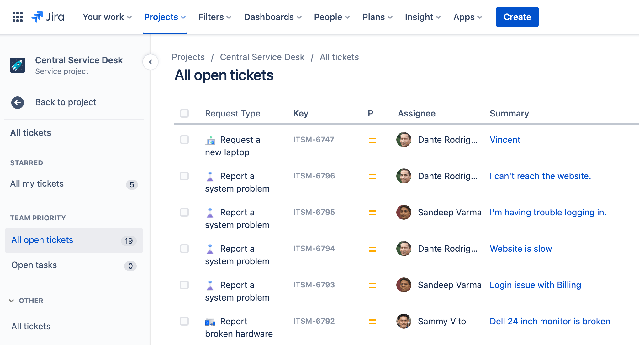 Jira SM Tickets