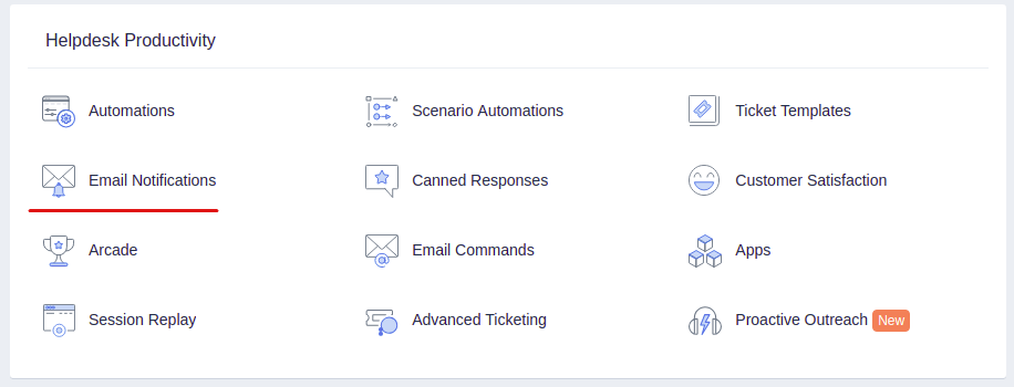 Notificaciones por correo electrónico de Freshdesk