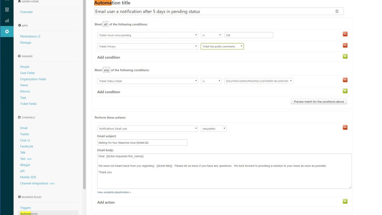 Automatisation dans Jira Service Desk vs Zendesk