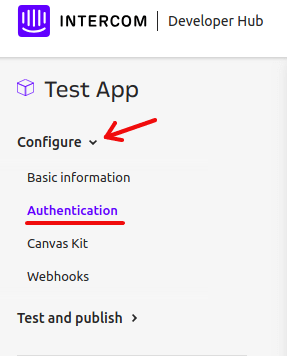 Como encontrar a API no Intercom