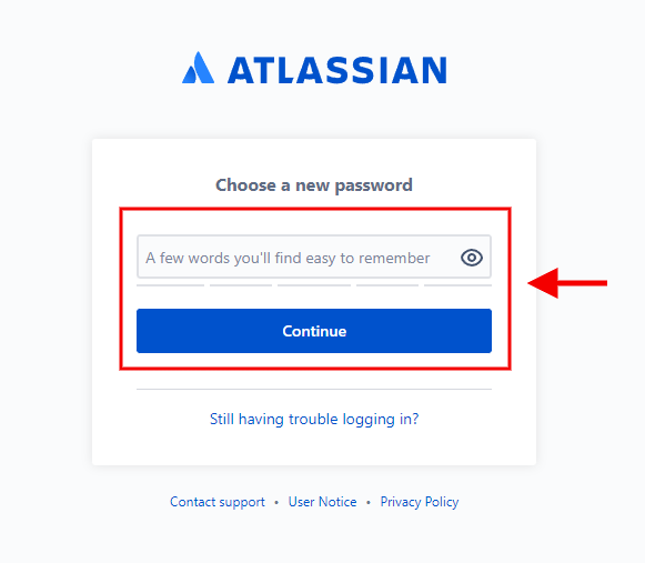 Choose New Password Atlassian