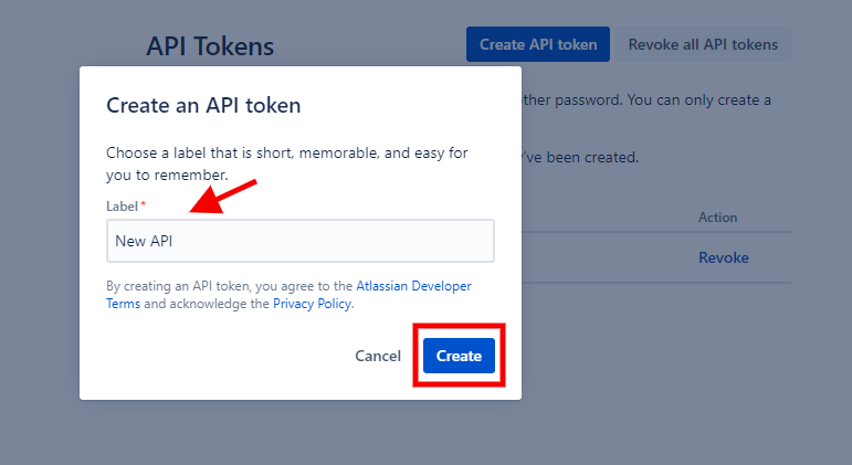 Create API Token Atlassian