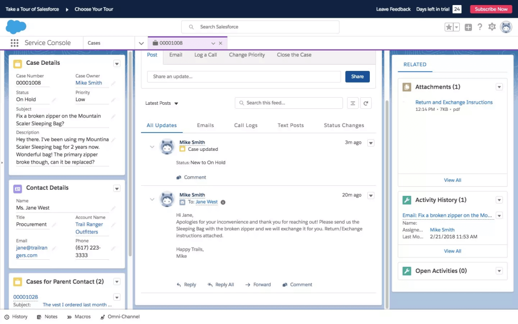 Salesforce Service Cloud Ticket