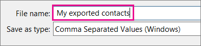 my exported contacts outlook