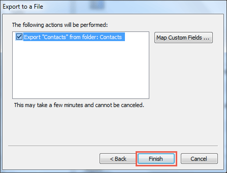 exporting contacts from outlook