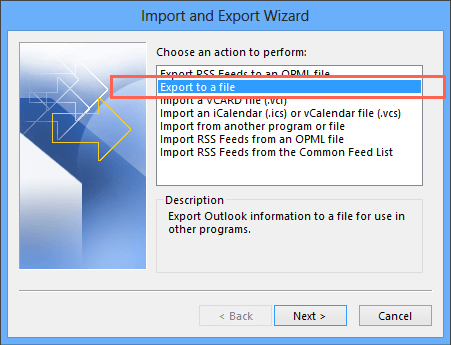 Export contacts from Outlook 2013 to a CSV file