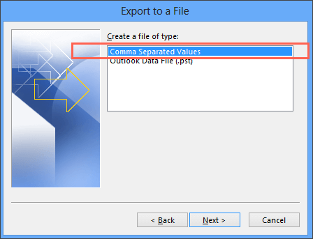 exporting contacts to a file