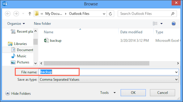how to export contacts from outlook 2016 in csv format