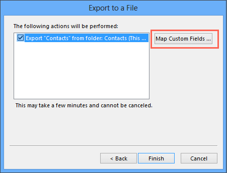 Export contacts from Outlook 2013 to a CSV file