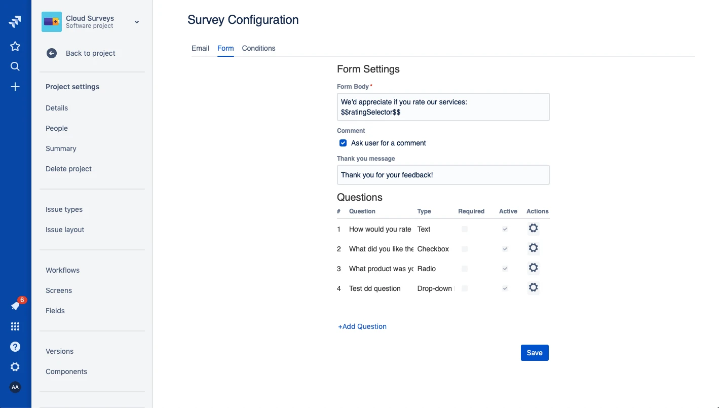 Surveys für Jira