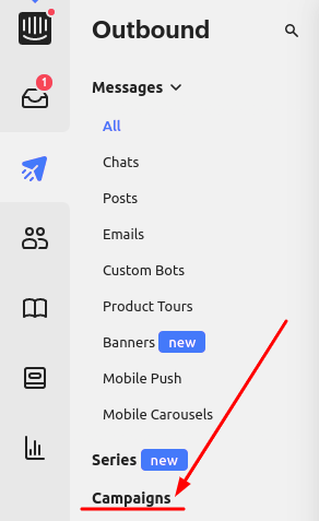 Campaigns Intercom Screenshot