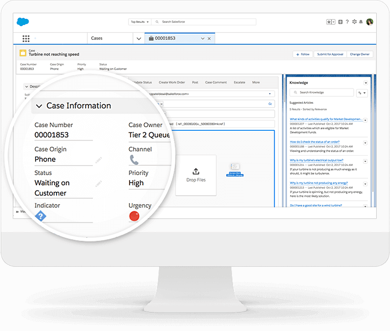 salesforce service cloud interface