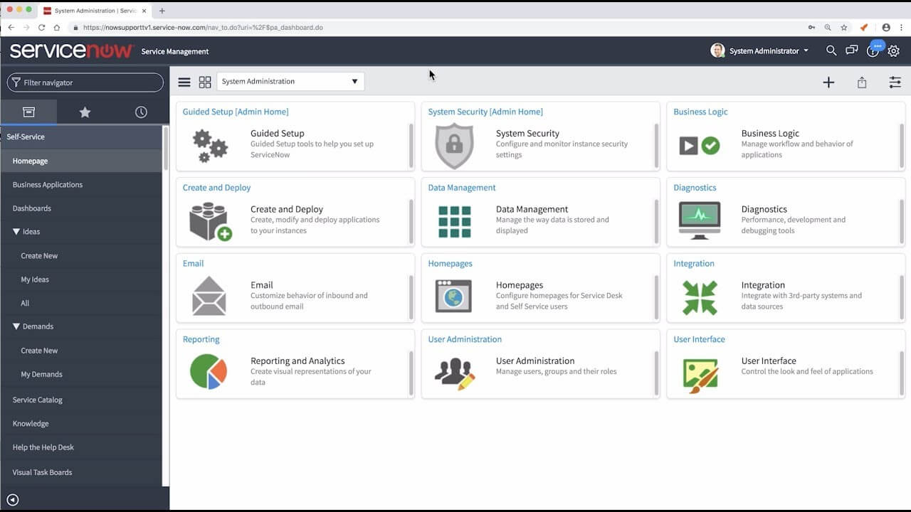 servicenow interface