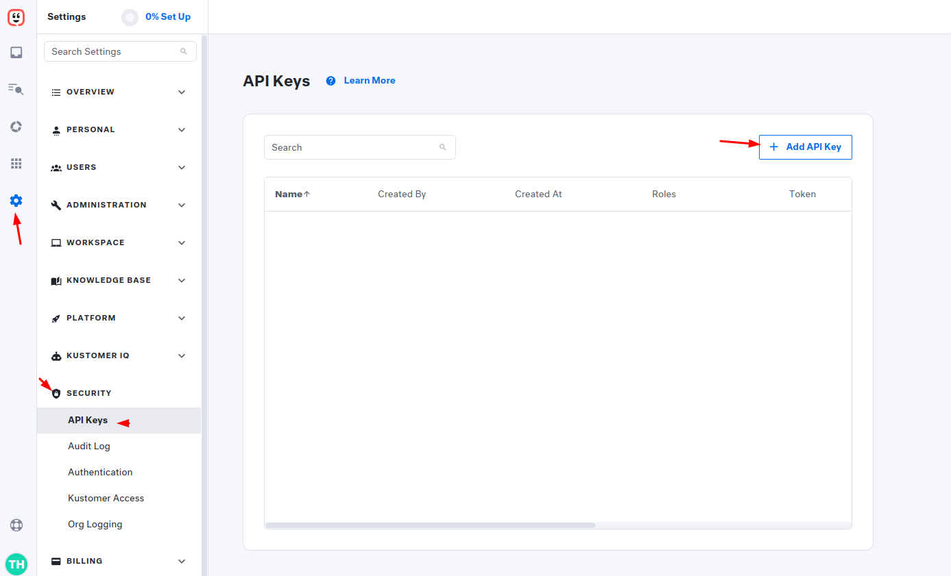 Kustomer API-Schlüssel