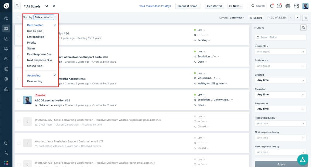 Flujo de Trabajo de Tickets Freshdesk