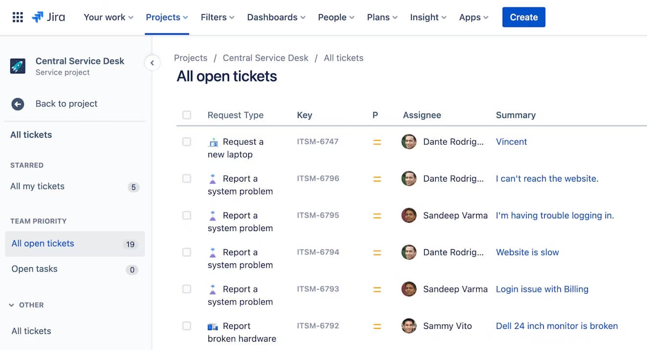 Jira Service Management Issue Page