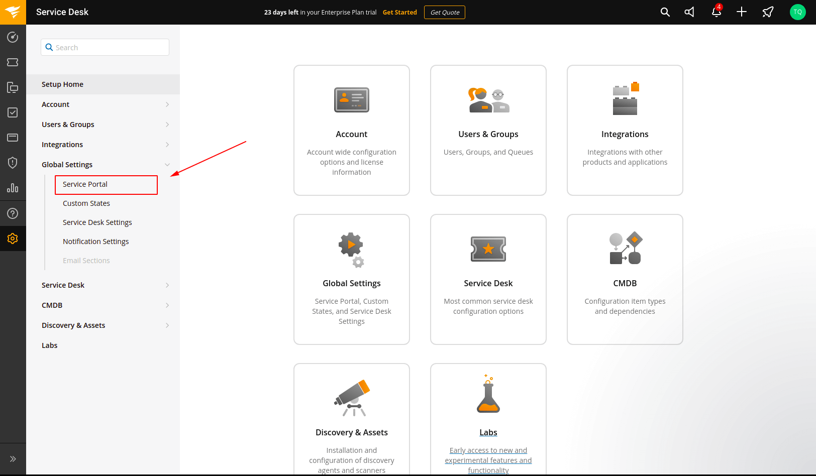 SolarWinds Service Desk Service Portal