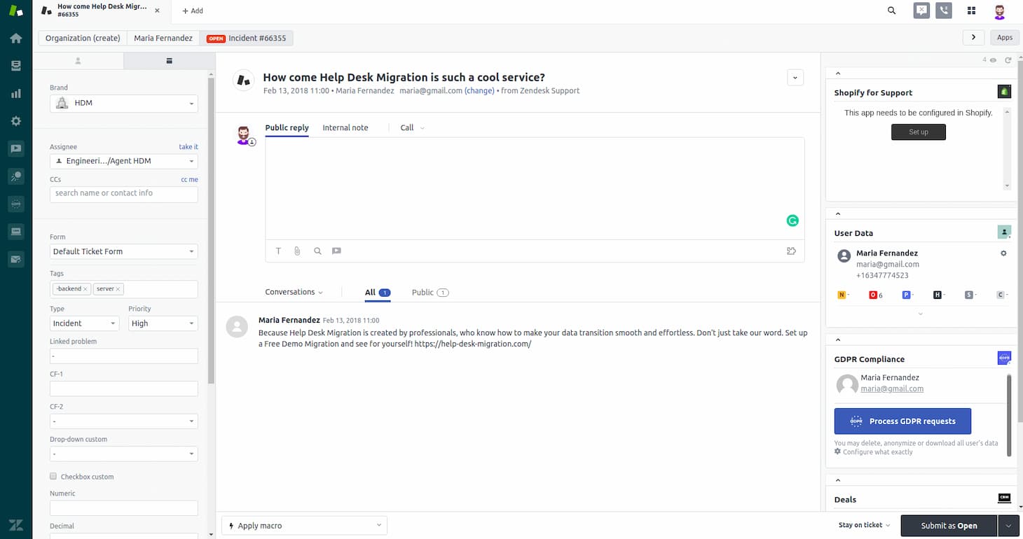 Zendesk Chatting Screenshot