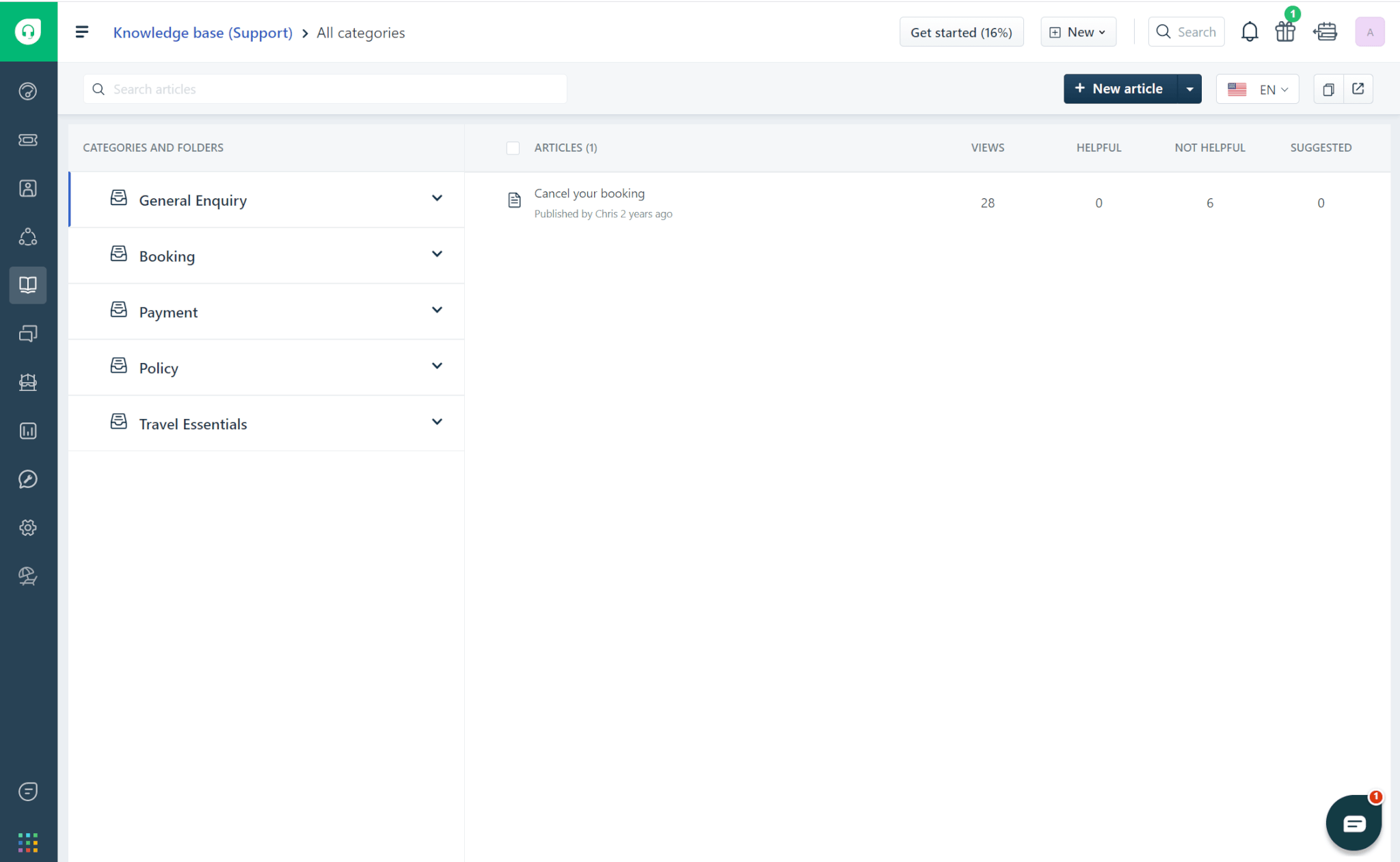 Freshdesk category and folder structure