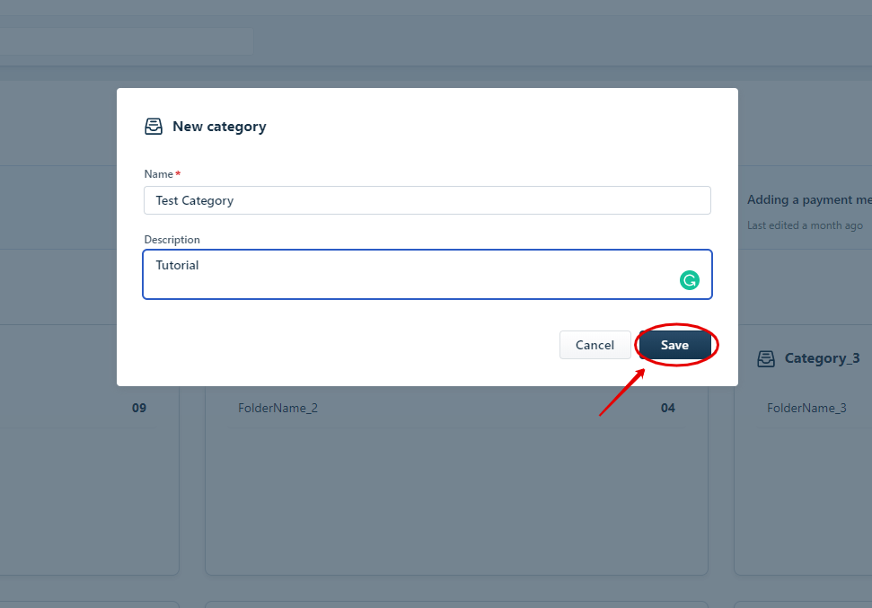 Save new category in Freshdesk KB