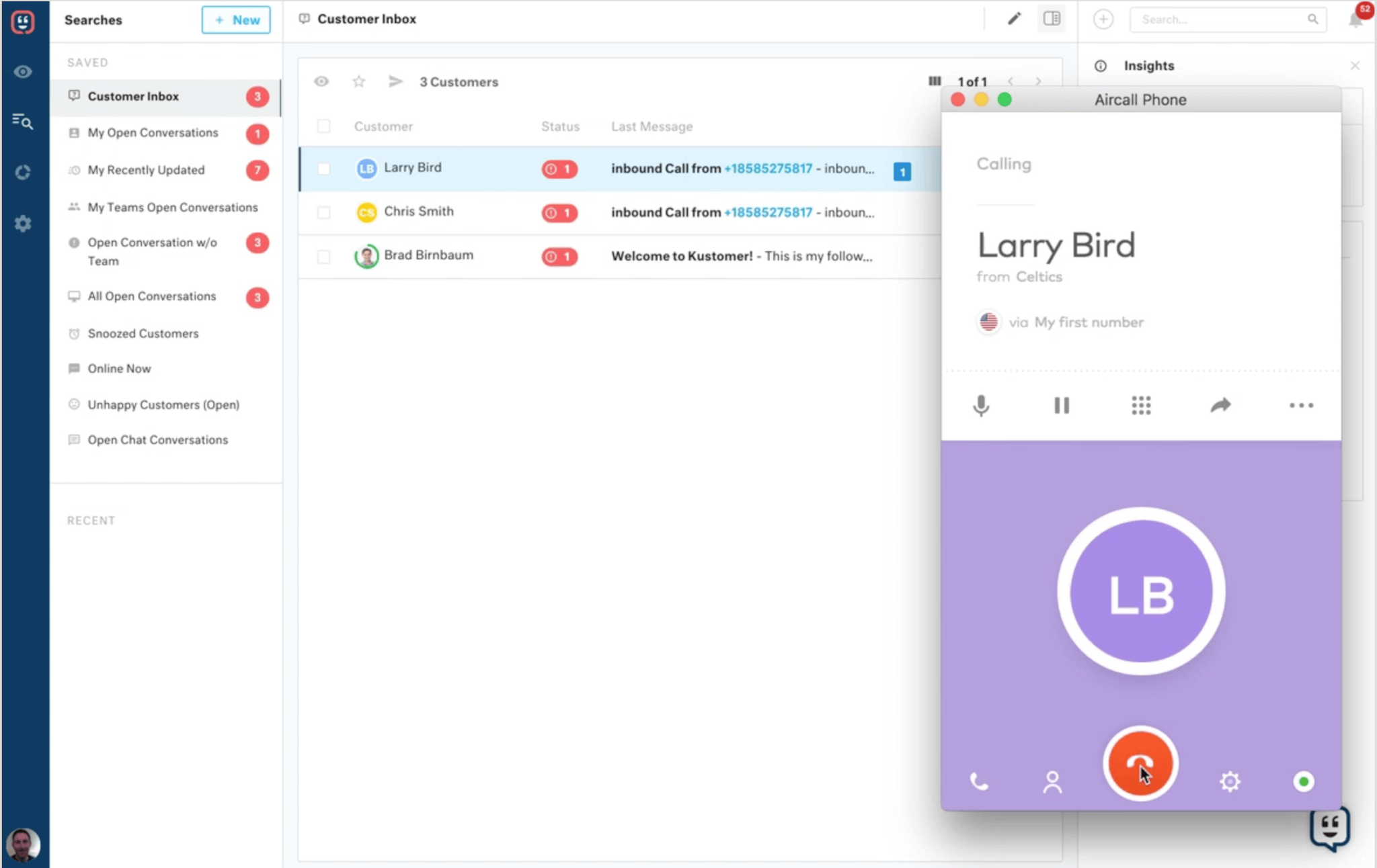 aircall dashboard