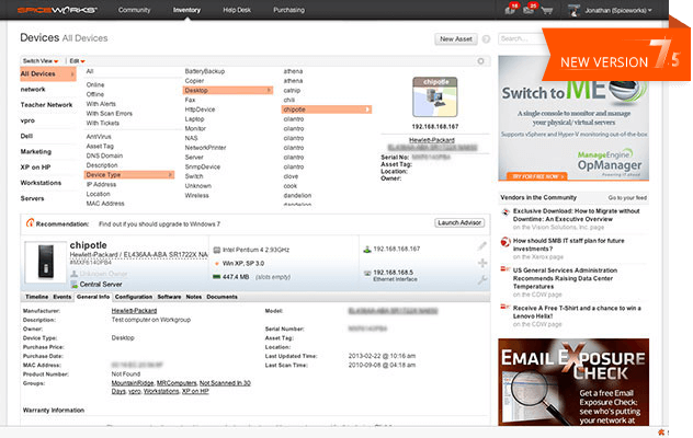 spiceworks agent registry