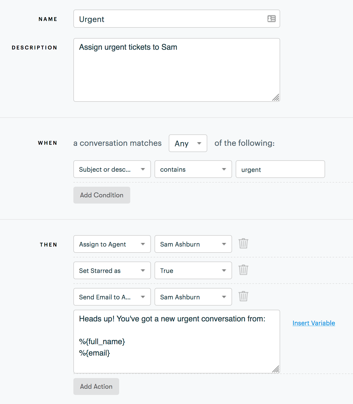 GrooveHQ automation rules