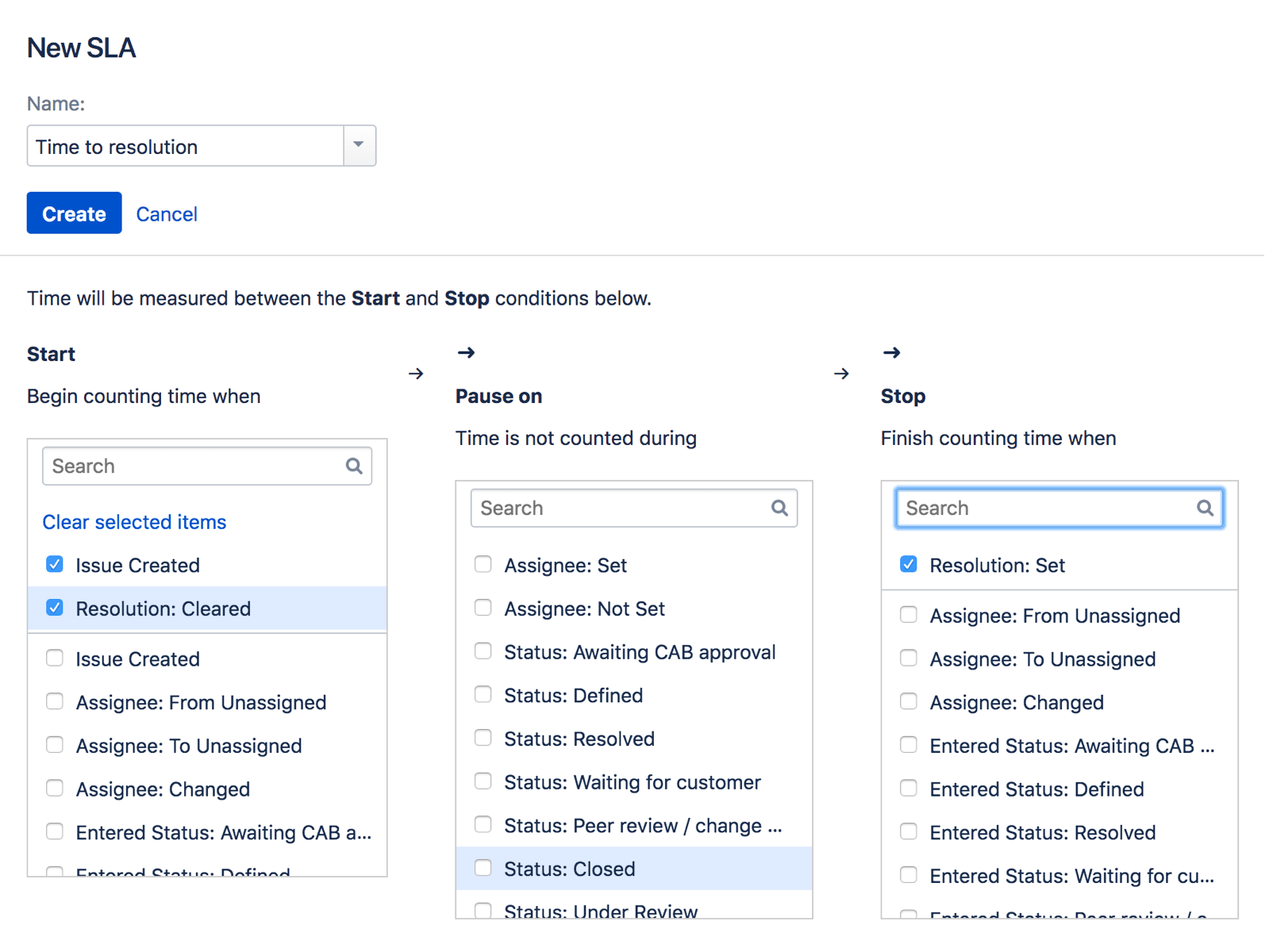 SLA dans Jira Service Management