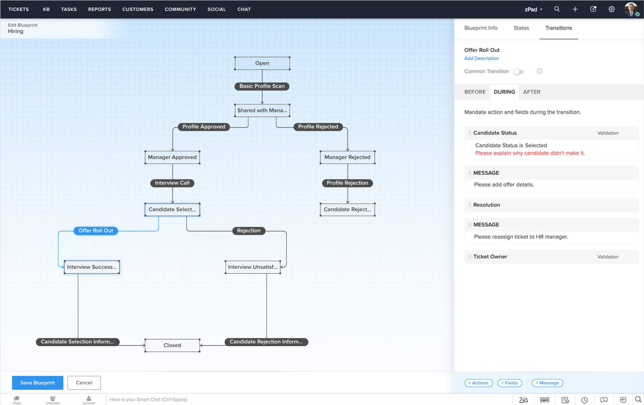 Zoho Desk Blueprint 