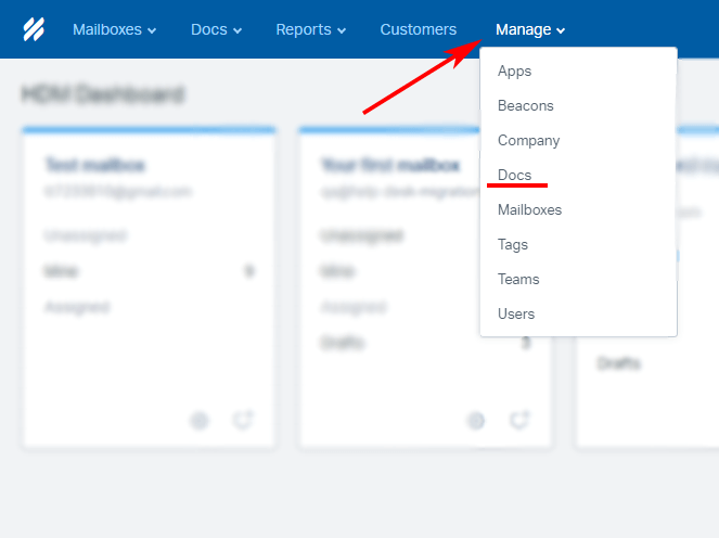 Help Scout managing Docs