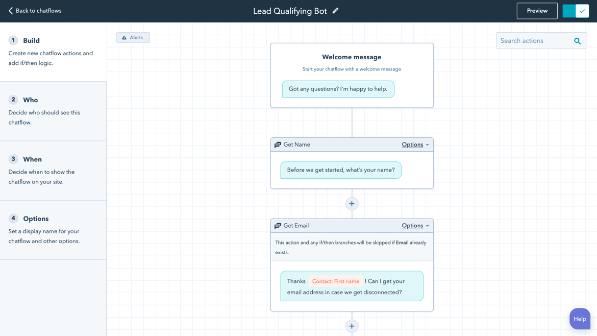 HubSpot Chat Flows