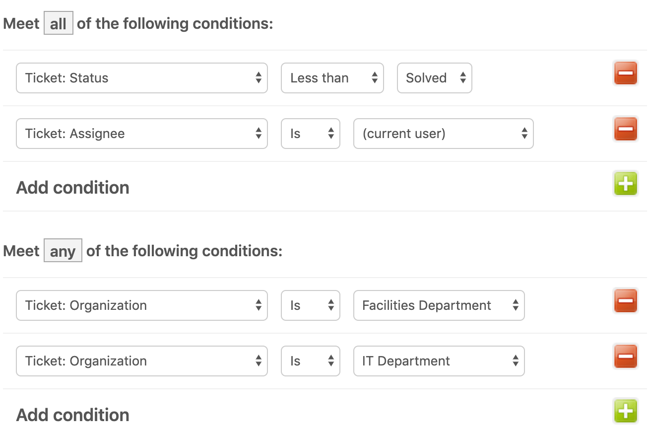 Custom ticket view Zendesk