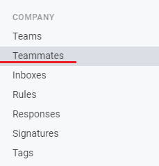 Teammates section in Front App
