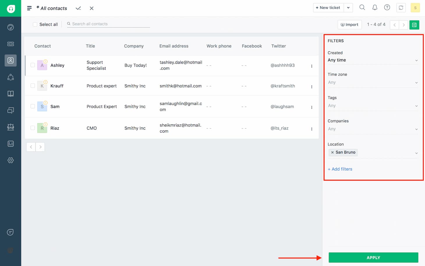 Segmentos de clientes de Freshdesk