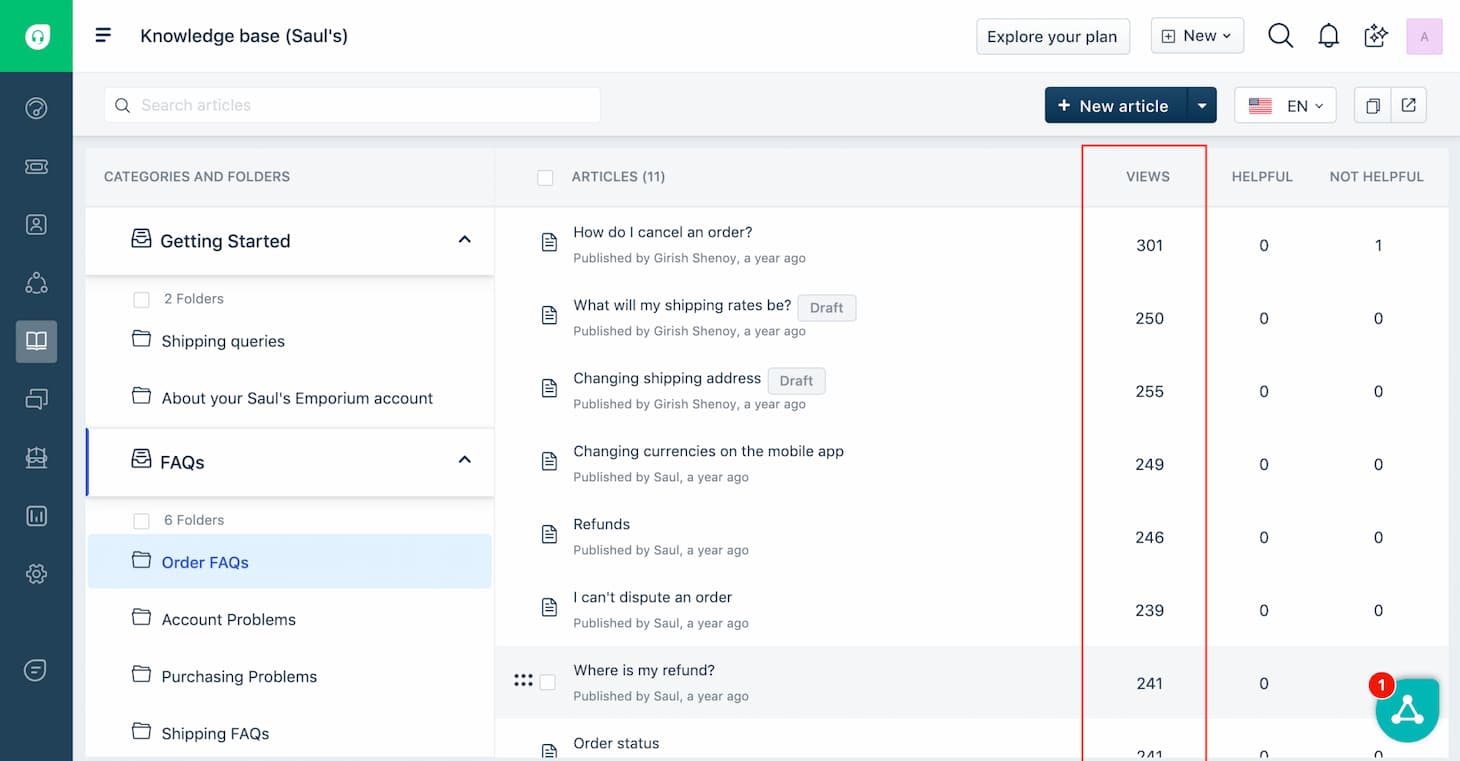 Analyses d'articles Freshdesk