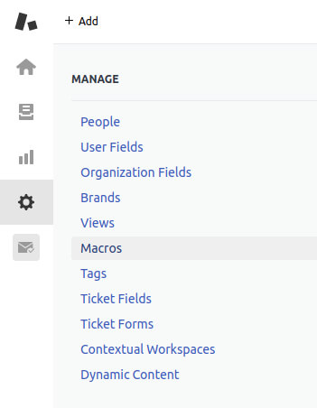 Adding a macro in Zendesk