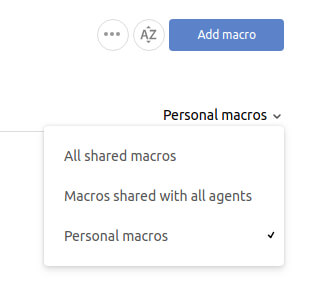 Add personal macro in Zendesk