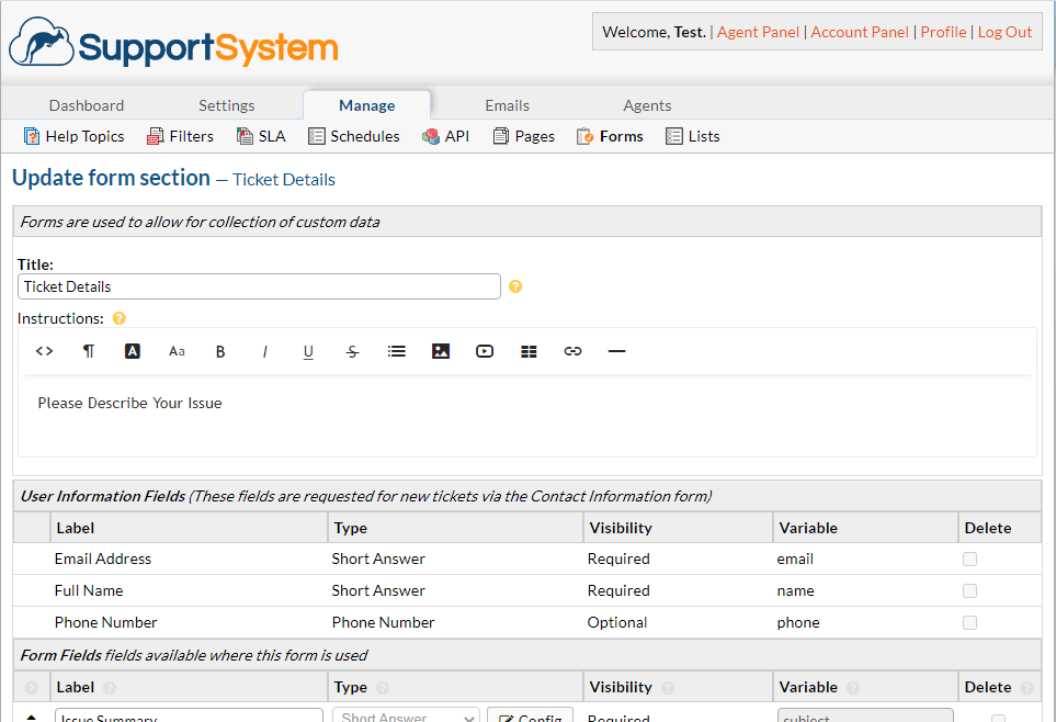 How to Create Custom Fields in osTicket