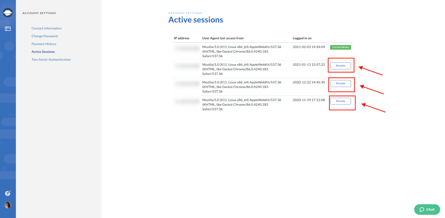 Revoke User Activity Sessions in Migration Wizard