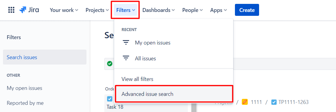 Advanced issue search