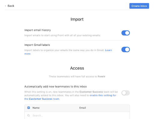 Gmail integration with Front