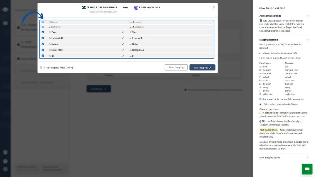 Organization Field Mapping Organization Field Mapping