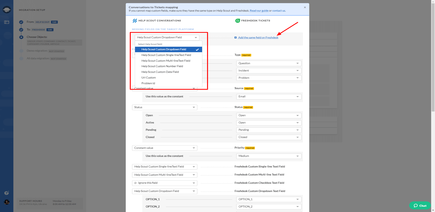 Add Custom Fields Mapping