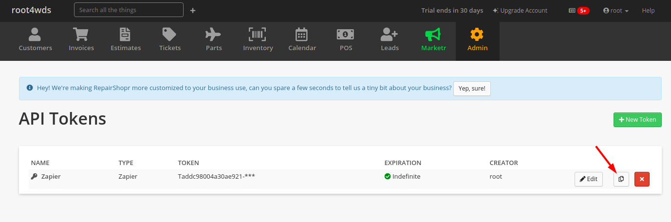 Synro API Token Copy API