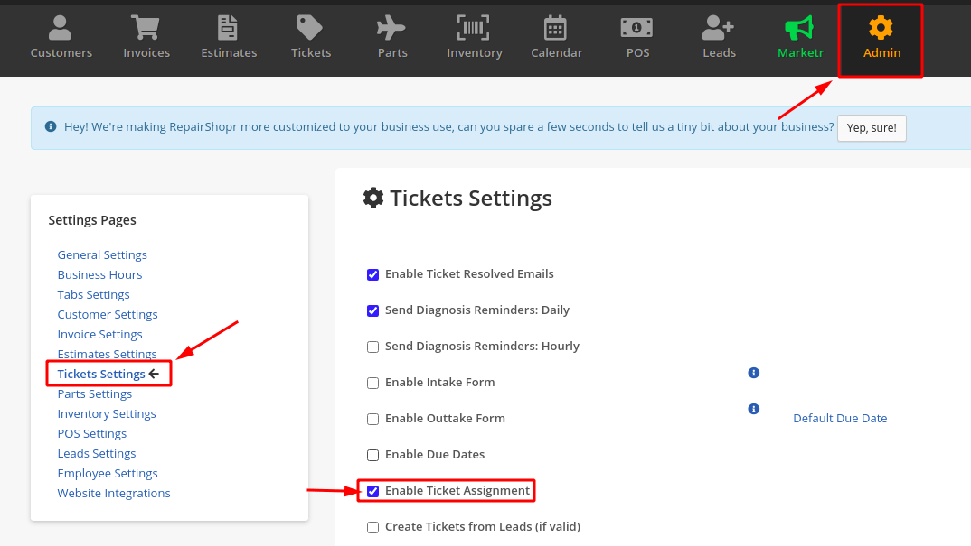 Ticket Assignment Syncro Interface