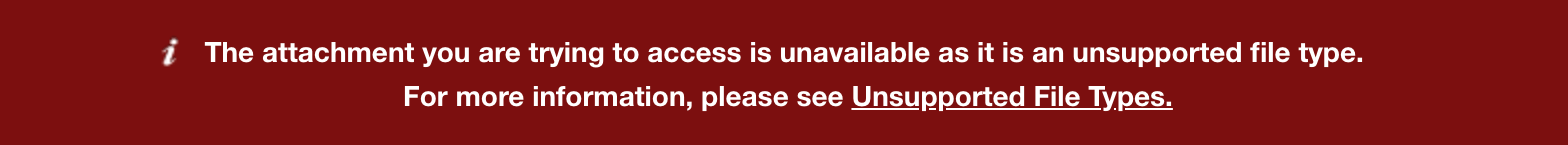 Unsupported Attachment File Type Error