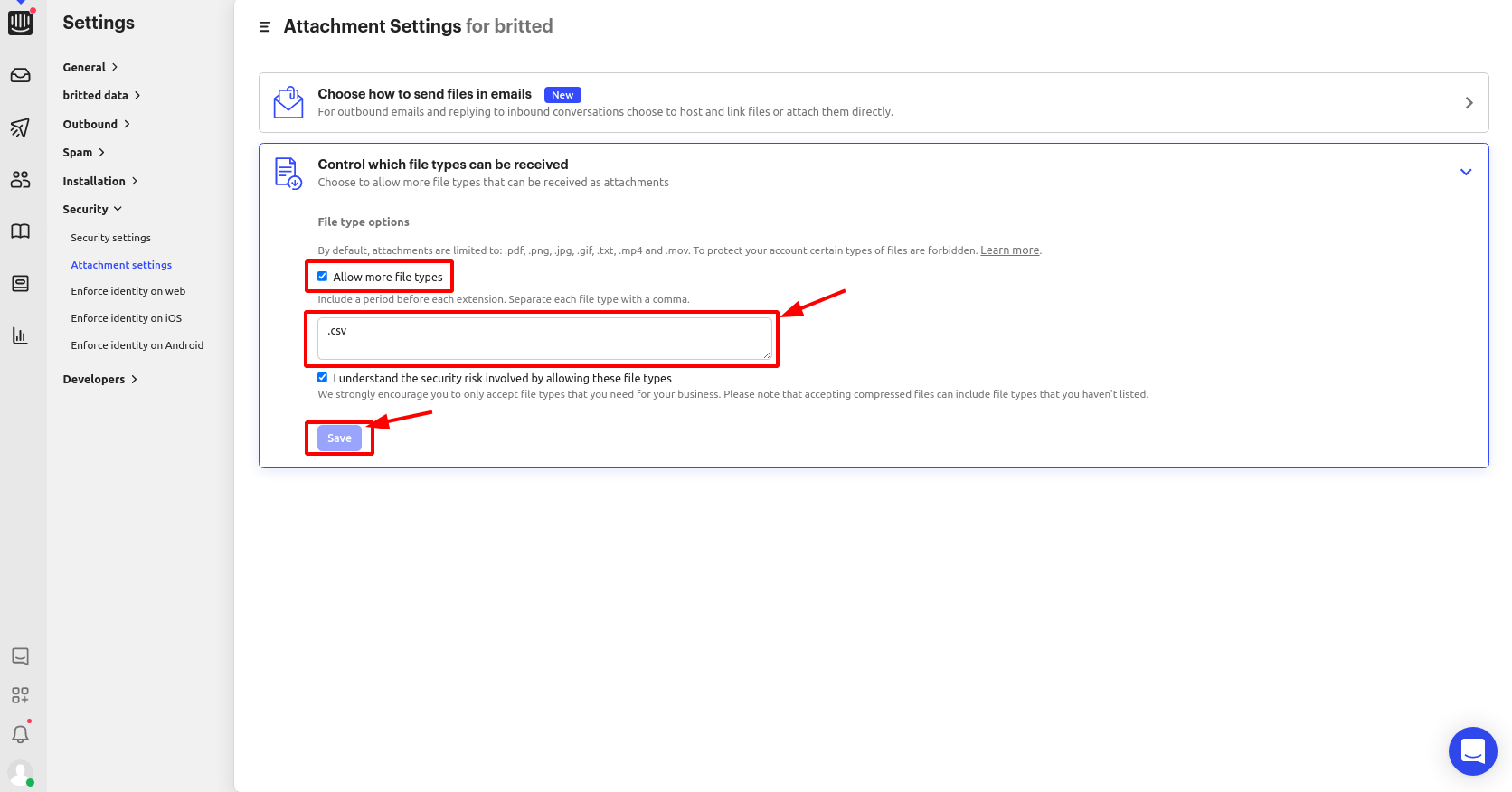 Unsupported Attachment File Types Intercom