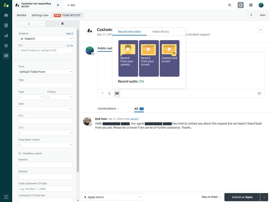Video Reply for Zendesk Screenshot 2