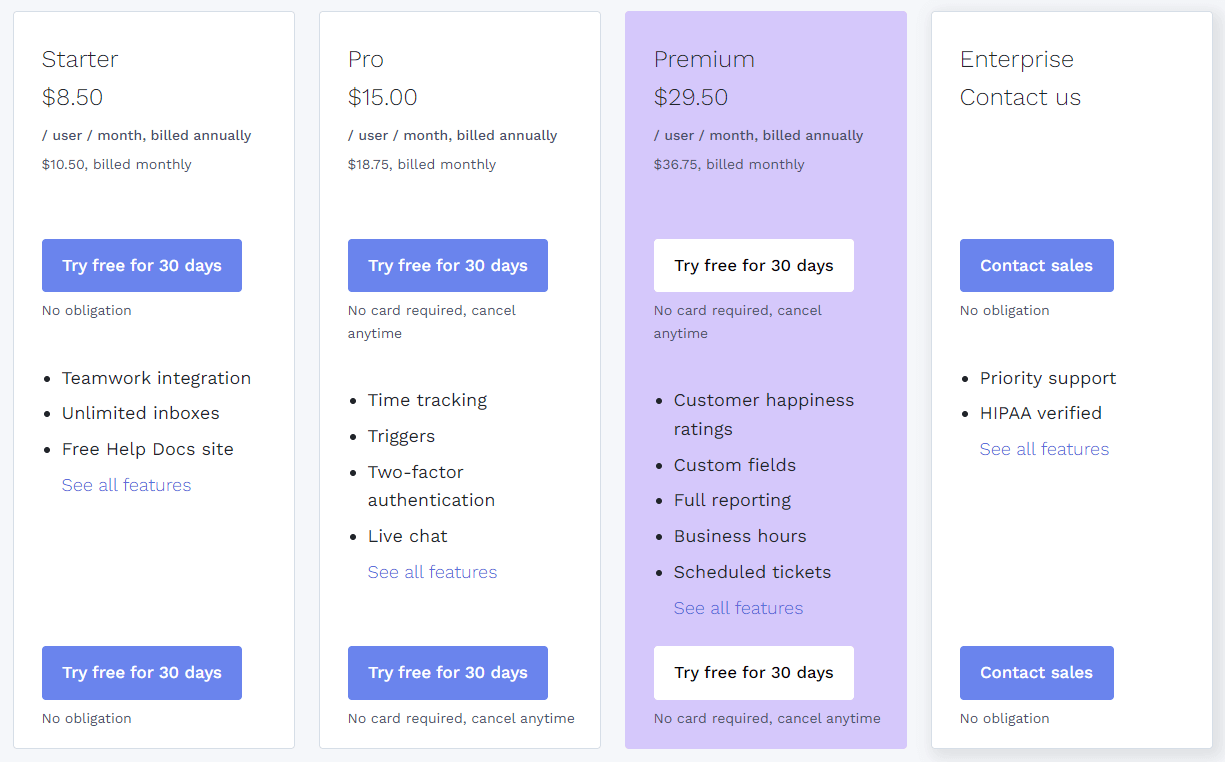 Pricing Teamwork Desk